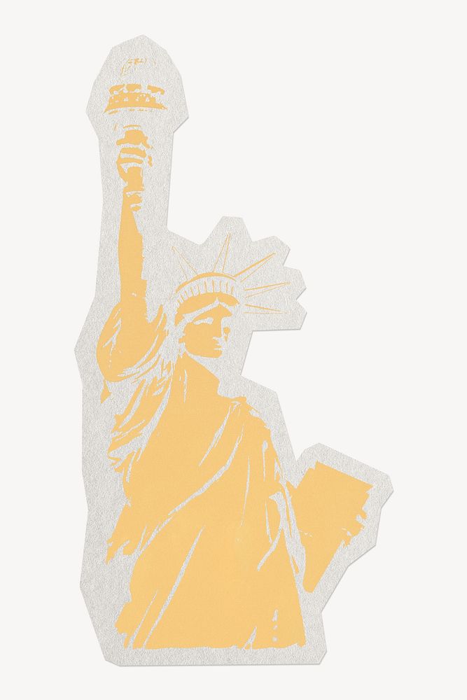 Statue of Liberty New York's landmark paper element with white border