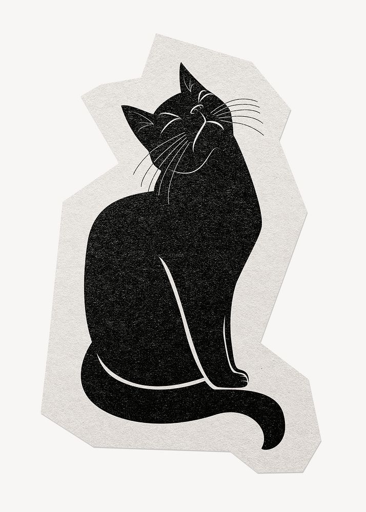 Black cat paper element with white border