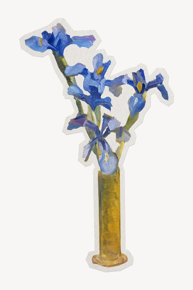Mondrian&rsquo;s Irises paper element with white border 