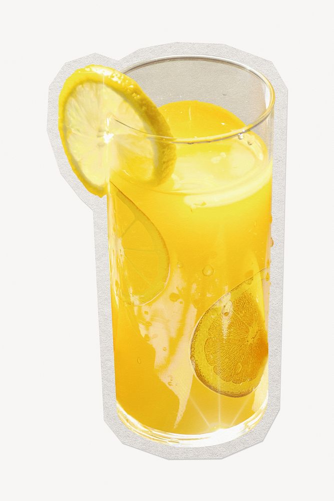 Lemonade glass  paper element with white border