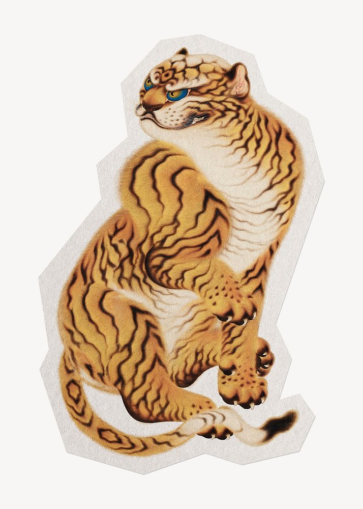 Yuhi's Tiger  paper element with white border 