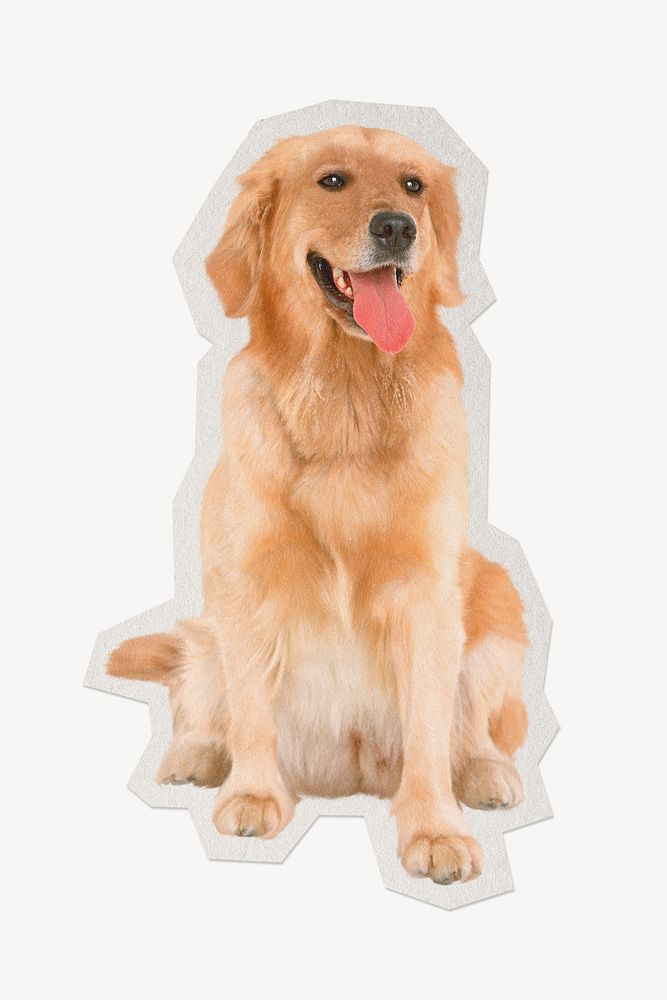 Golden Retriever paper cut isolated design