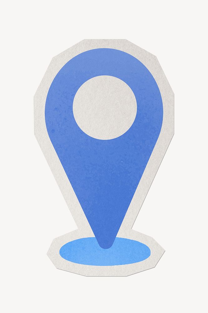 Location pin, paper cut isolated design