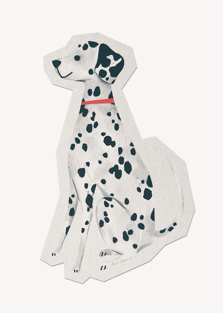 Dalmatian dog paper cut isolated design