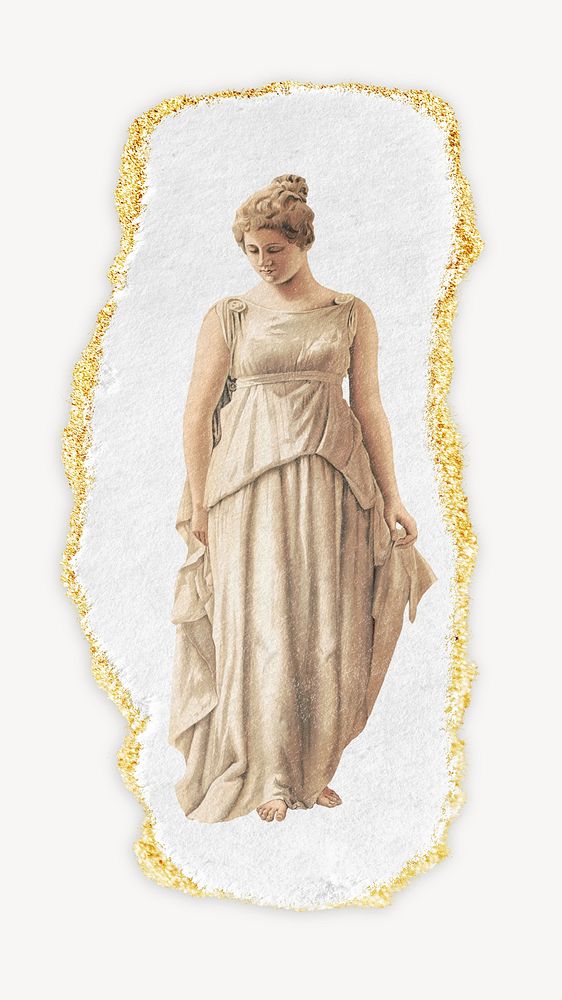 Greek female statue, ripped paper. Remixed by rawpixel.