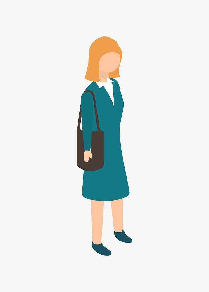 Businesswoman clipart illustration psd. Free public domain CC0 image.