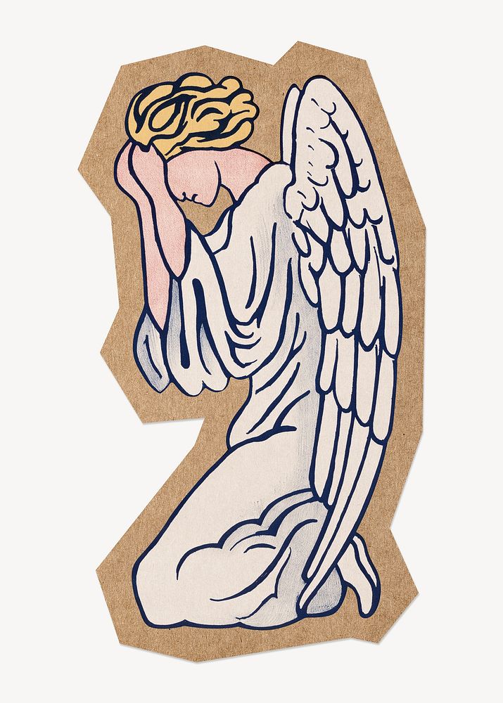 Vintage angel, cut out paper element
