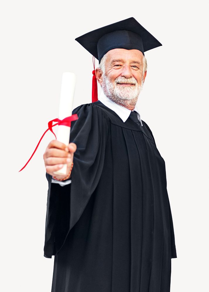 Senior graduate isolated image