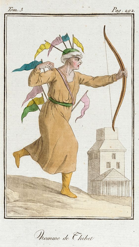 Costume Plate (Homme de Thibet) by Jacques Grasset de Saint Sauveur