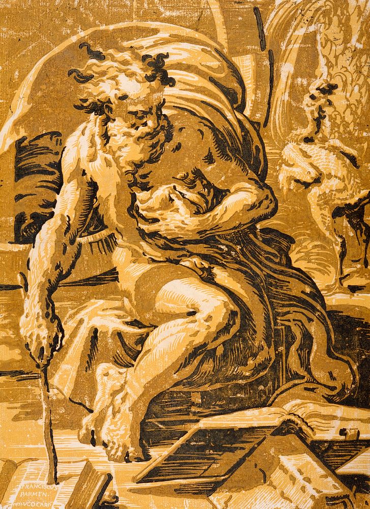 Diogenes by Ugo da Carpi and Francesco Parmigianino