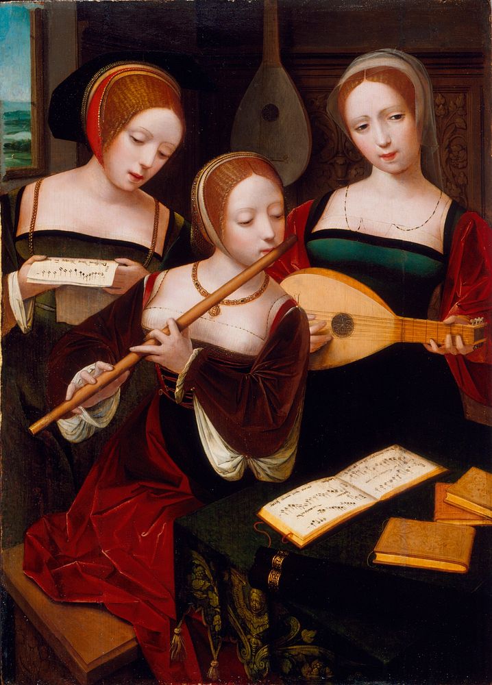 Three Musicians by Master of the Female Half Lengths  Antwerp active 16th century