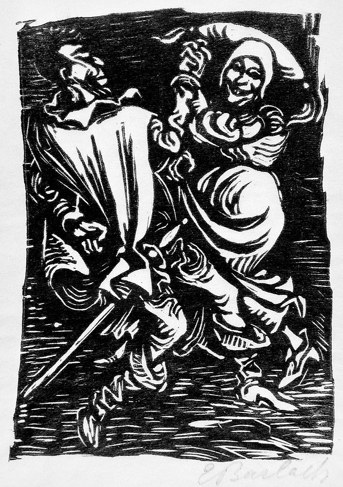 Mephistopheles dancing with the old woman by Ernst Barlach