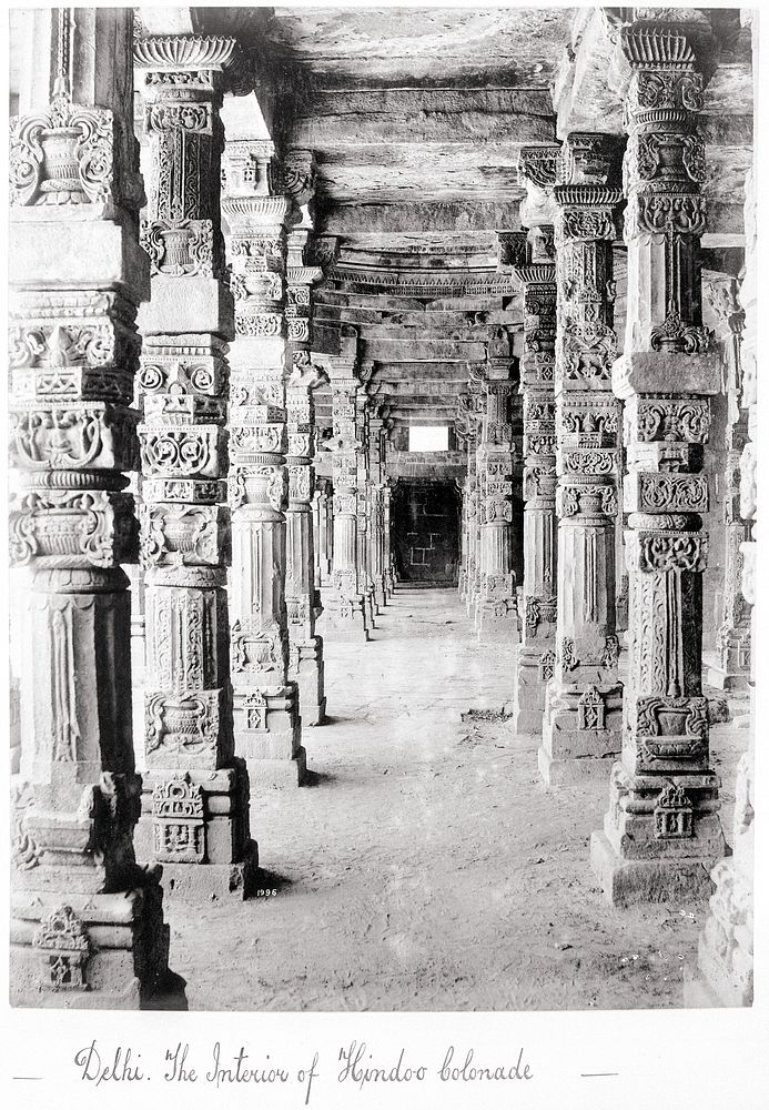 Delhi, The Interior of Hindoo Colonade by Samuel Bourne