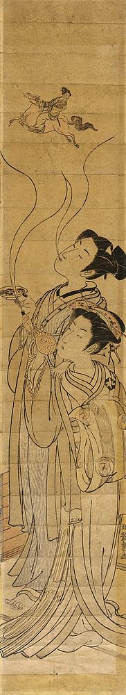 Parody of the Daoist Immortal Chōkarō (Zhang Guolang) by Isoda Koryūsai