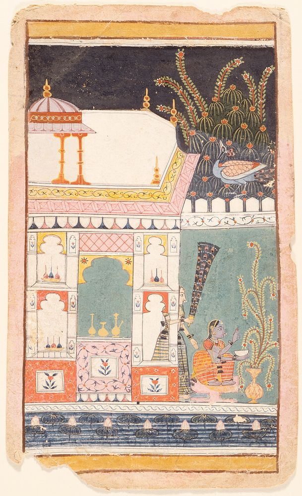 Gunakali Ragini, Fifth Wife of Malkos Raga, Folio from a Ragamala (Garland of Melodies)