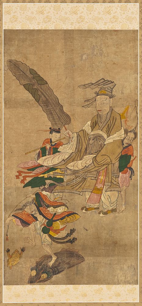 Two Chinese Daoist Immortals, Zhongli Quan (Jongni Gwon) and Liu Hai (Yu Hae) 