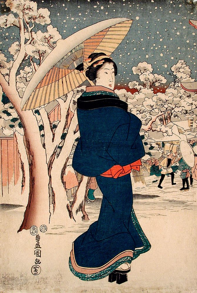Famous Places in the Eastern Capital: The Year-end Fair at Asakusa by Utagawa Kunisada