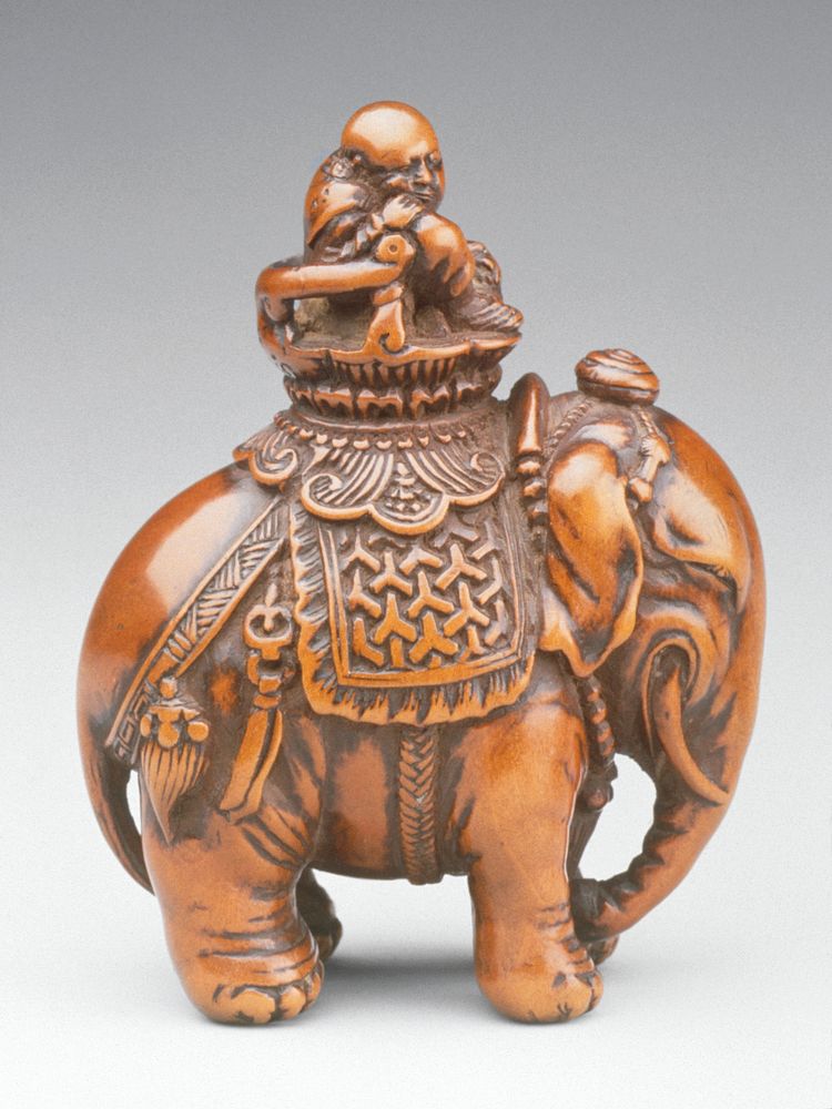 Elephant and Mahout by Style of Tsuji