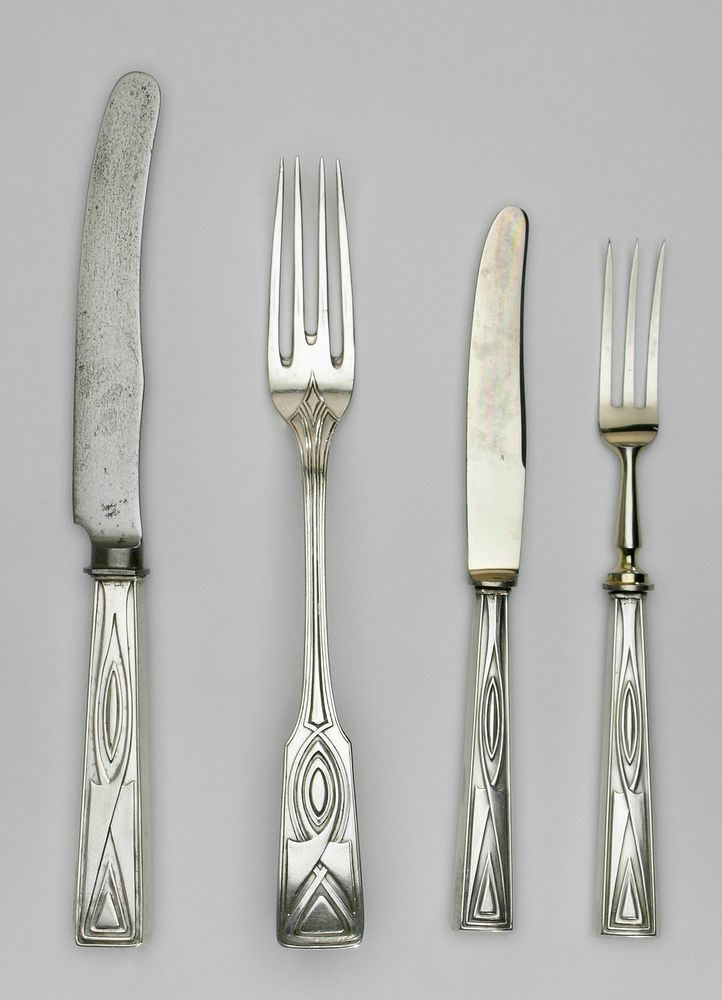 Four-piece Cutlery Set for the Dining Room of Peter Behrens' House, Darmstadt Artists' Colony by Peter Behrens and M J…