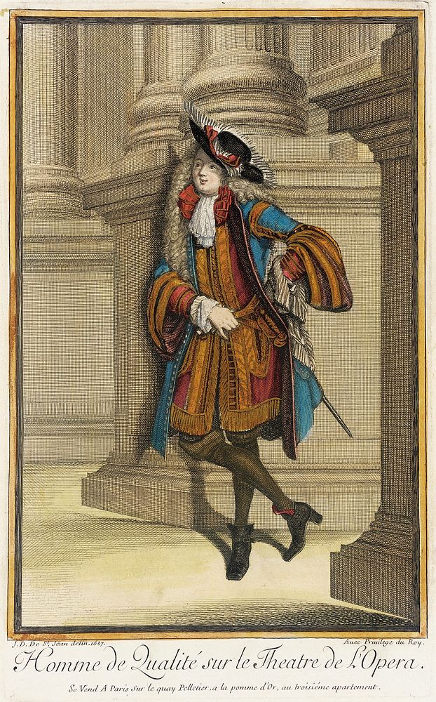 Recueil des modes de la cour de France, 'Homme de Qualité sur le Theatre de l'Opera' by Jean Dieu de Saint Jean