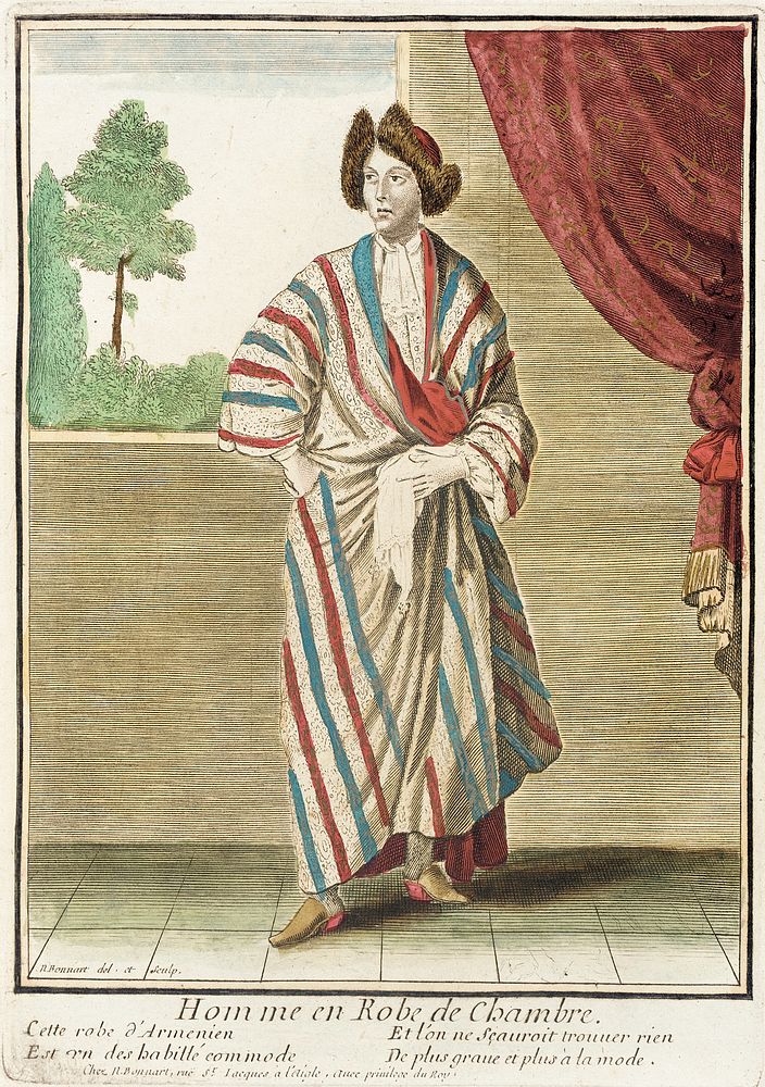 Recueil des modes de la cour de France, 'Homme en Robe de Chambre' by Nicolas Bonnart