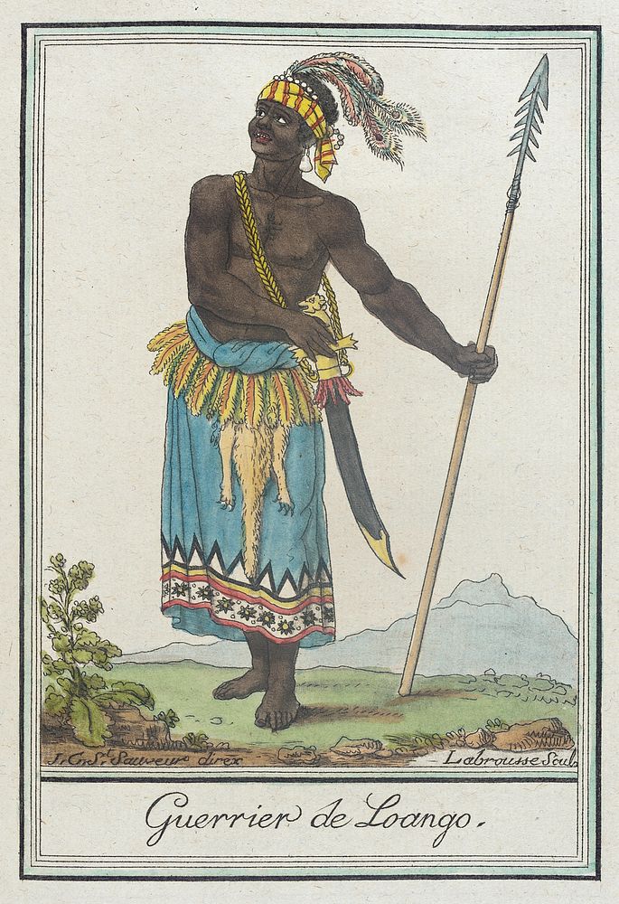 Costumes de Différents Pays, 'Guerrier de Longo' by L F Labrousse and Jacques Grasset de Saint Sauveur
