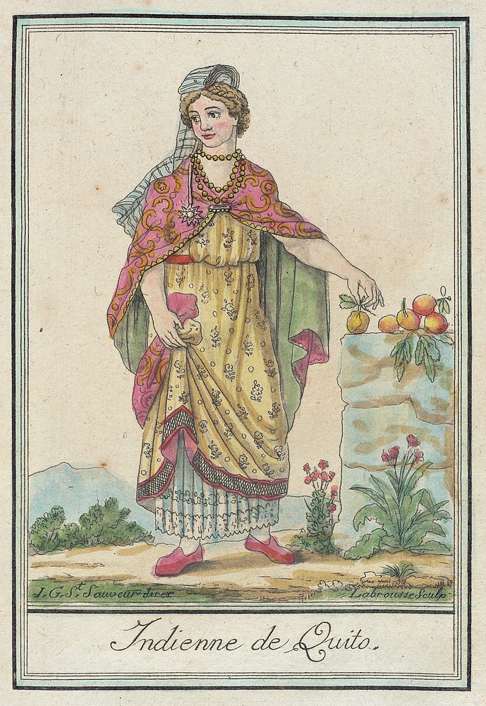 Costumes de Différents Pays, 'Indienne de Quito' by L F Labrousse and Jacques Grasset de Saint Sauveur