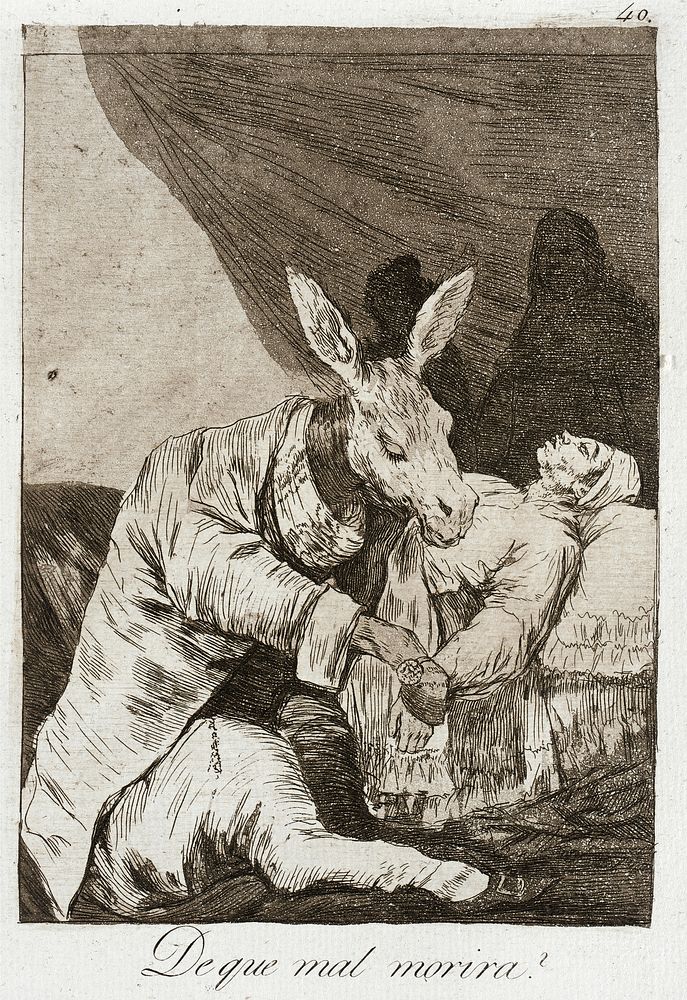 Of what ill will he die? by Francisco Goya y Lucientes