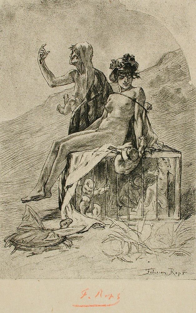 La Foire aux amours by Félicien Victor Joseph Rops