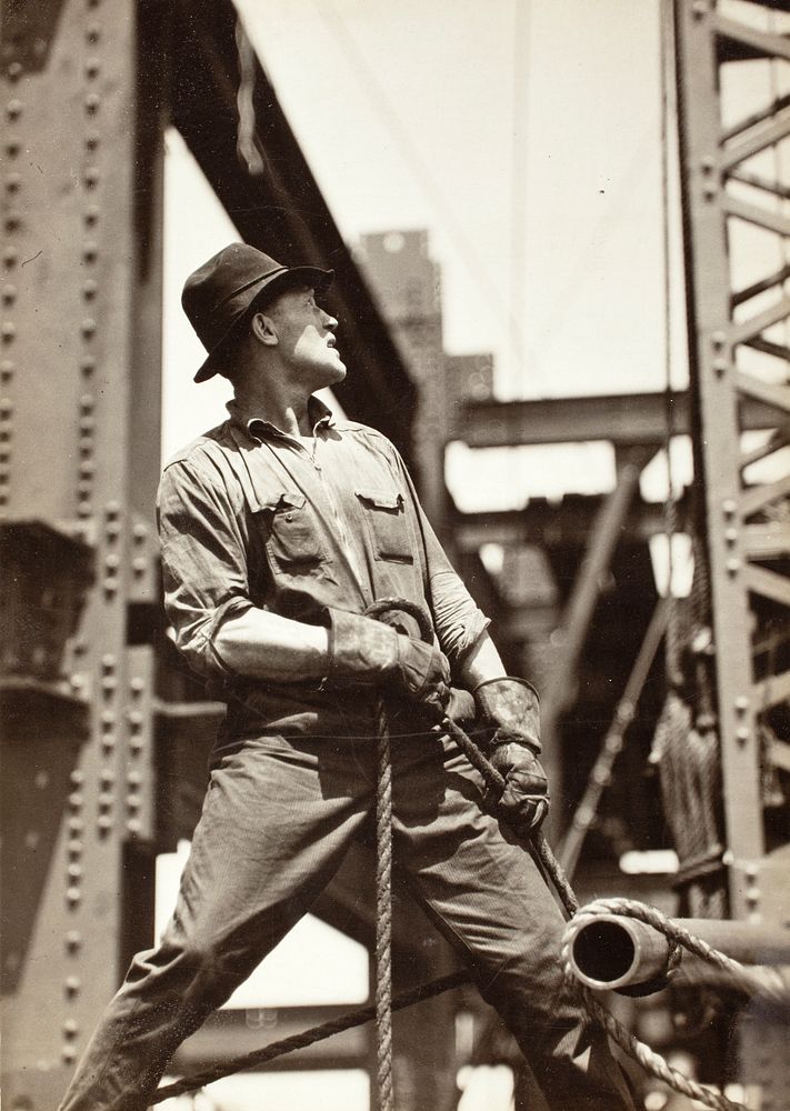 Derrick-Man On Empire State by Lewis Wickes Hine