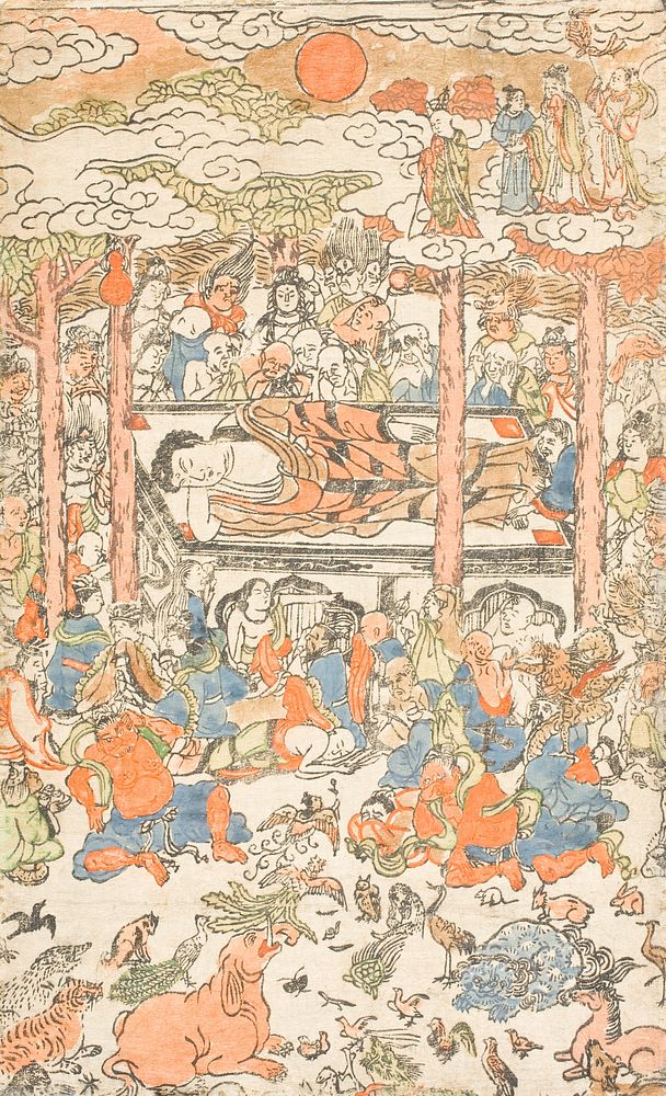 Death of the Buddha by Nishimura Shigenaga