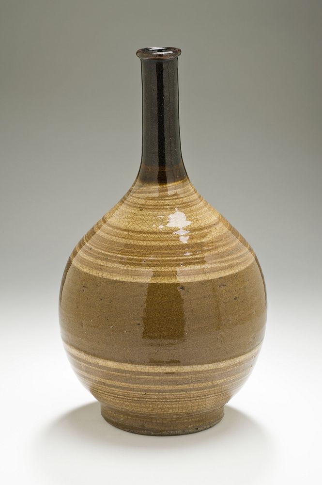 Sake Bottle with Stripe Design