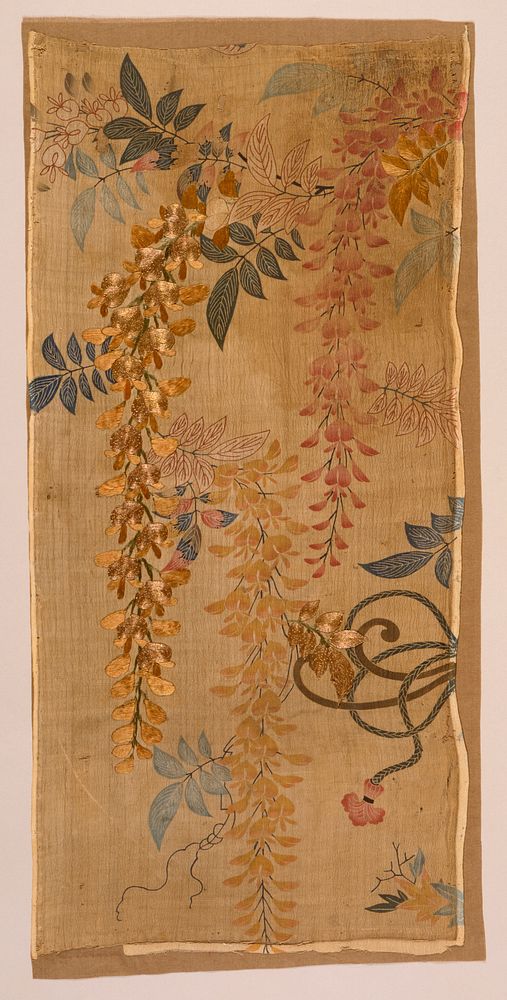 Kosode (Kimono) Fragment with Wisteria