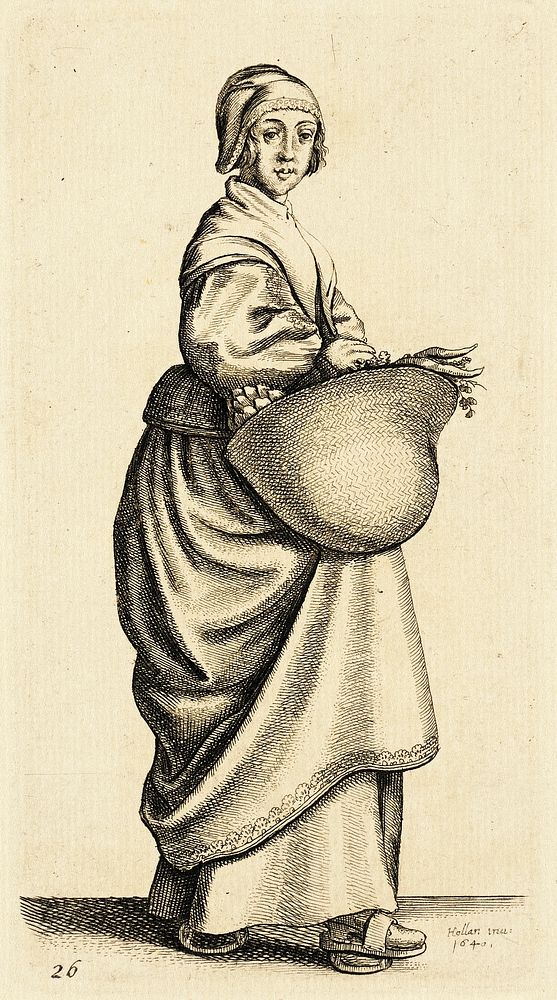Ornatus Muliebris Anglicanus, Plate 26 by Wenceslaus Hollar