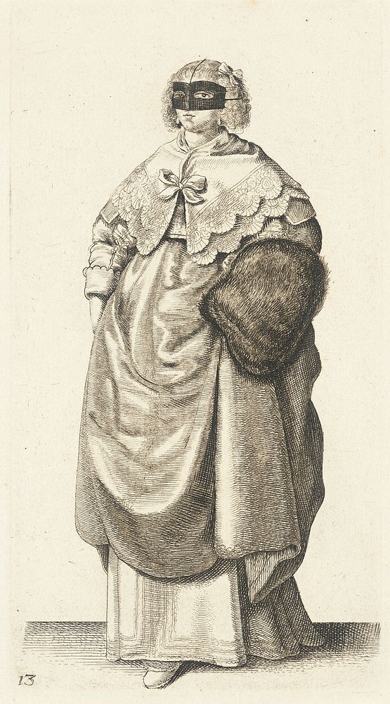 Ornatus Muliebris Anglicanus, Plate 13 by Wenceslaus Hollar