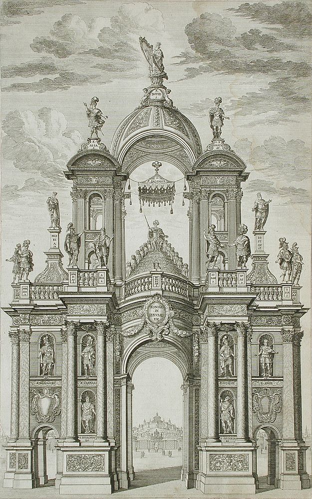 Frontispiece with Triumphal Arch with David and Solomon by Johann Ulrich Kraus