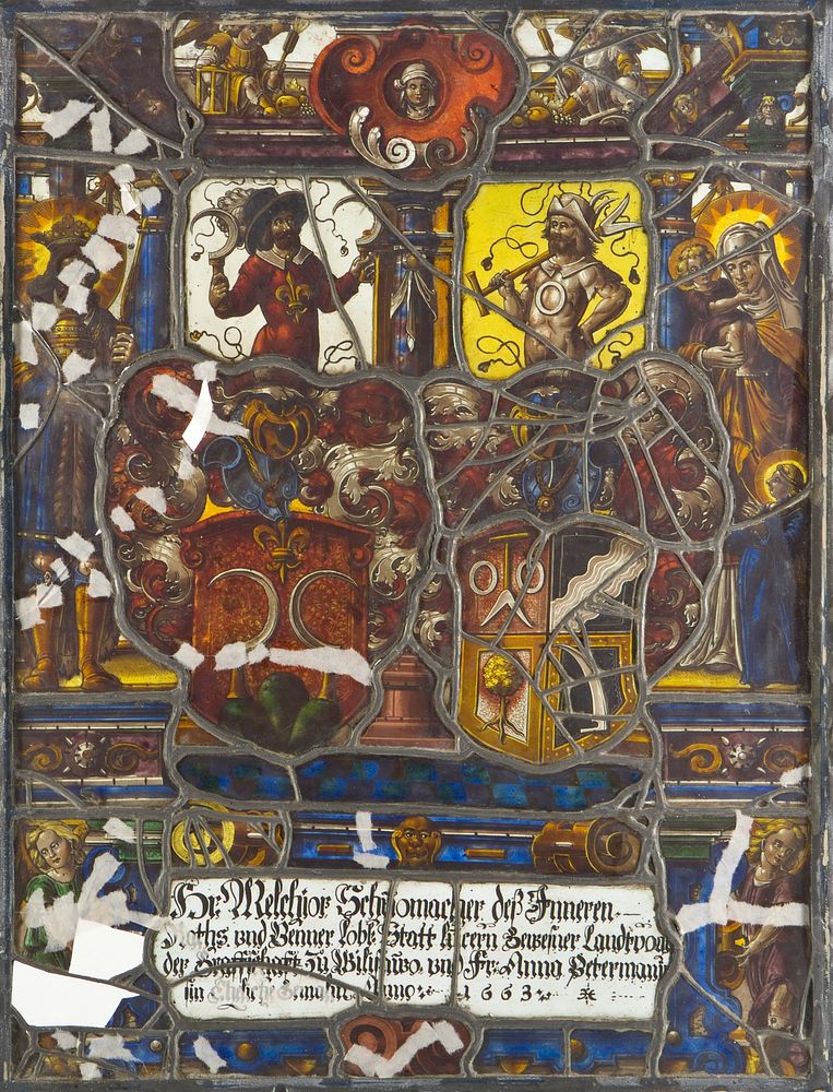 Heraldic Panel:  Arms of Schumacher and Petermann