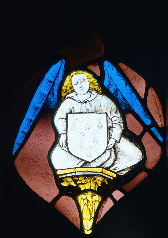 Tracery Light Angel with Arms of Anne of Brittany and The Annunciation
