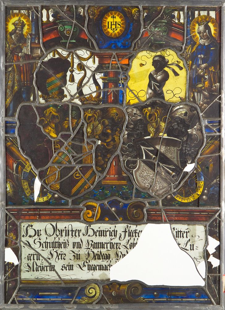 Heraldic Panel:  Arms of Flechenstein and Meyer