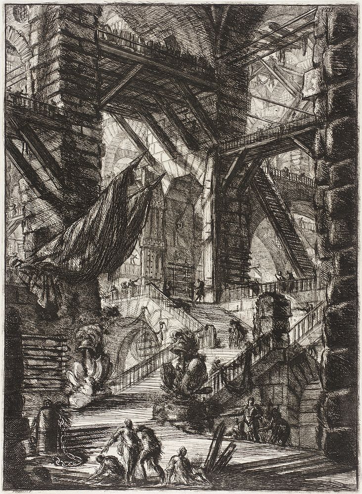 The Staircase with Trophies by Giovanni Battista Piranesi