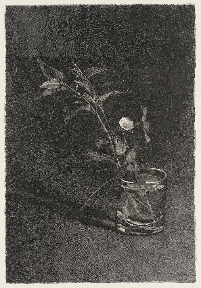 Flower in a Glass by William Baxter Closson and After François Saint Bonvin