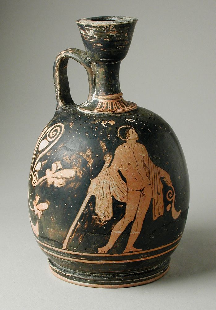 Squat Lekythos with Two Youths