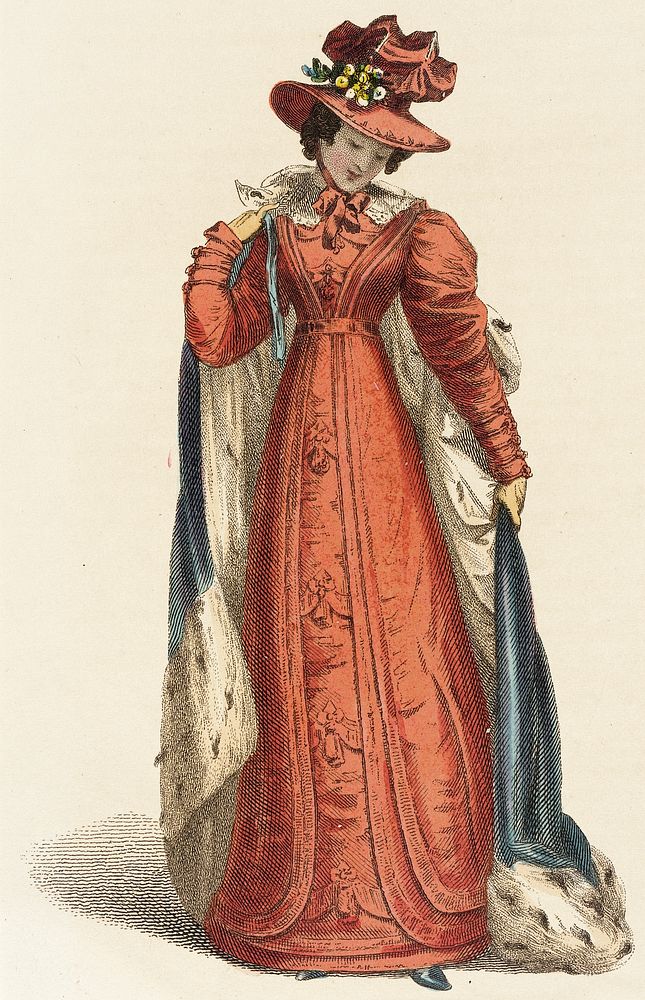 Fashion Plate, ‘Promenade Dress’ for ‘The Repository of Arts’ by Rudolph Ackermann
