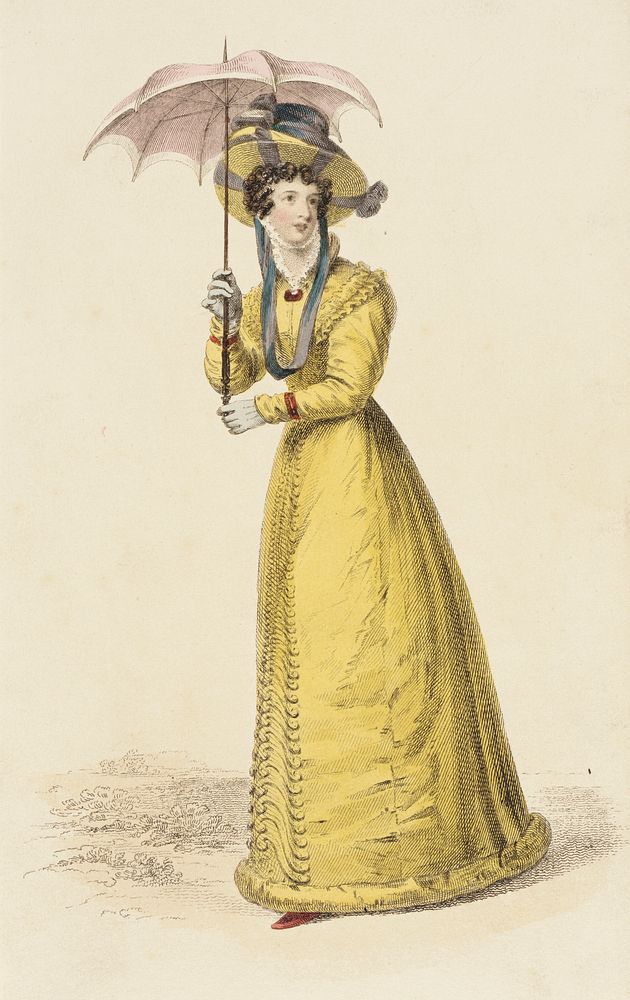 Fashion Plate, ‘Walking Dress’ for ‘The Repository of Arts’ by Rudolph Ackermann