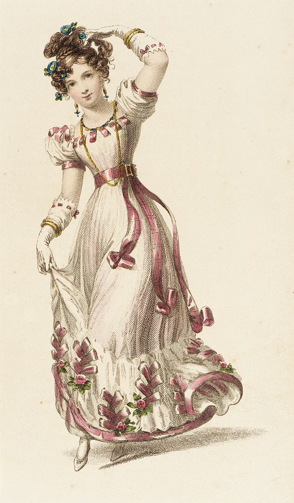 Fashion Plate, ‘Ball Dress’ for ‘The Repository of Arts’ by Rudolph Ackermann