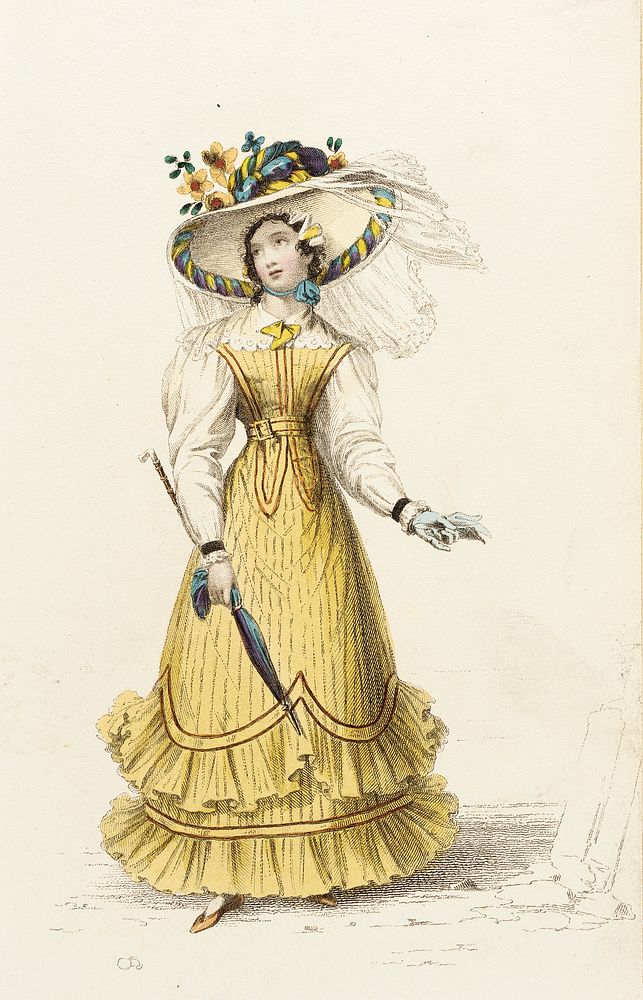 Fashion Plate, ‘Sea-Side Costume’ for ‘The Repository of Arts’ by Rudolph Ackermann