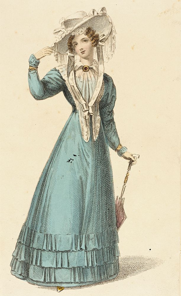 Fashion Plate, ‘Promenade Dress’ for ‘The Repository of Arts’ by Rudolph Ackermann