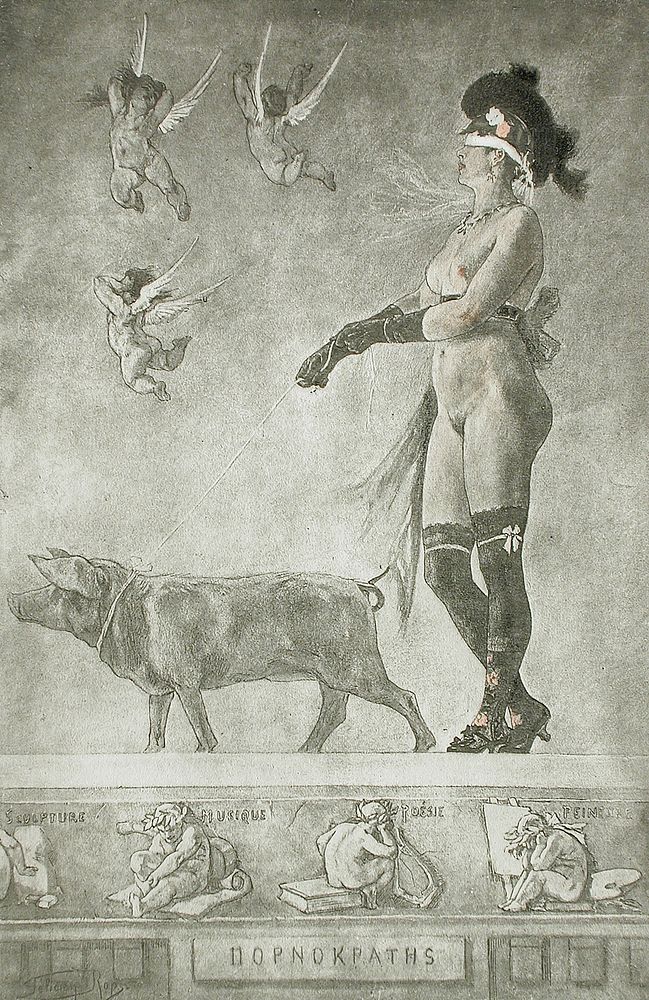'Pornokrates' or 'La Dame au cochon' by Félicien Victor Joseph Rops
