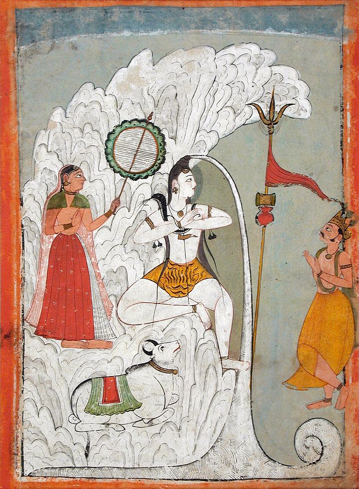 Shiva Bearing the Descent of the Ganges River, folio from a Hindi manuscript by the saint Narayan