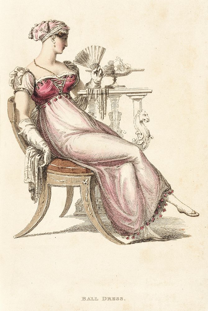 Fashion Plate, 'Ball Dress' for 'The Repository of Arts' by Rudolph Ackermann